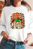 FALL Vibes Leopard Pumpkin Pattern Long Sleeve Sweatshirt