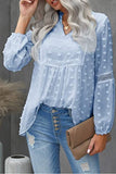 swiss dot lace embroidered blouse