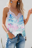 Tie-dye Lace V Neck Strappy Loose Fit Camisole