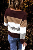 Round Neck Colorblock Knitting Sweater
