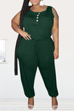Summer plus size jumpsuit loose casual solid color women's jumpsuit wholesale