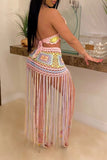 Summer ladies sexy color see-through beach fashion ladies 2 peice skirt sets woman wholesale