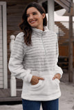 Fuzzy Striped Furry Sweatshirt