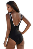 Sporty Swimsuit with Contrast Piping
