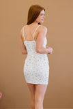 first date floral lace up dress