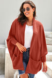 Patch Pockets Batwing Sleeve Cardigan