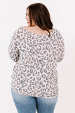 Round Neck Long Sleeve Plus Size Top
