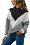 Chevron Accent Black Gray Sweater