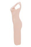 Apricot Pink Fashion Casual Solid Basic O Neck Sleeveless Dress