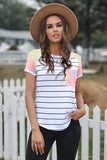 Striped Tie-dye Pocketed Patch Tee