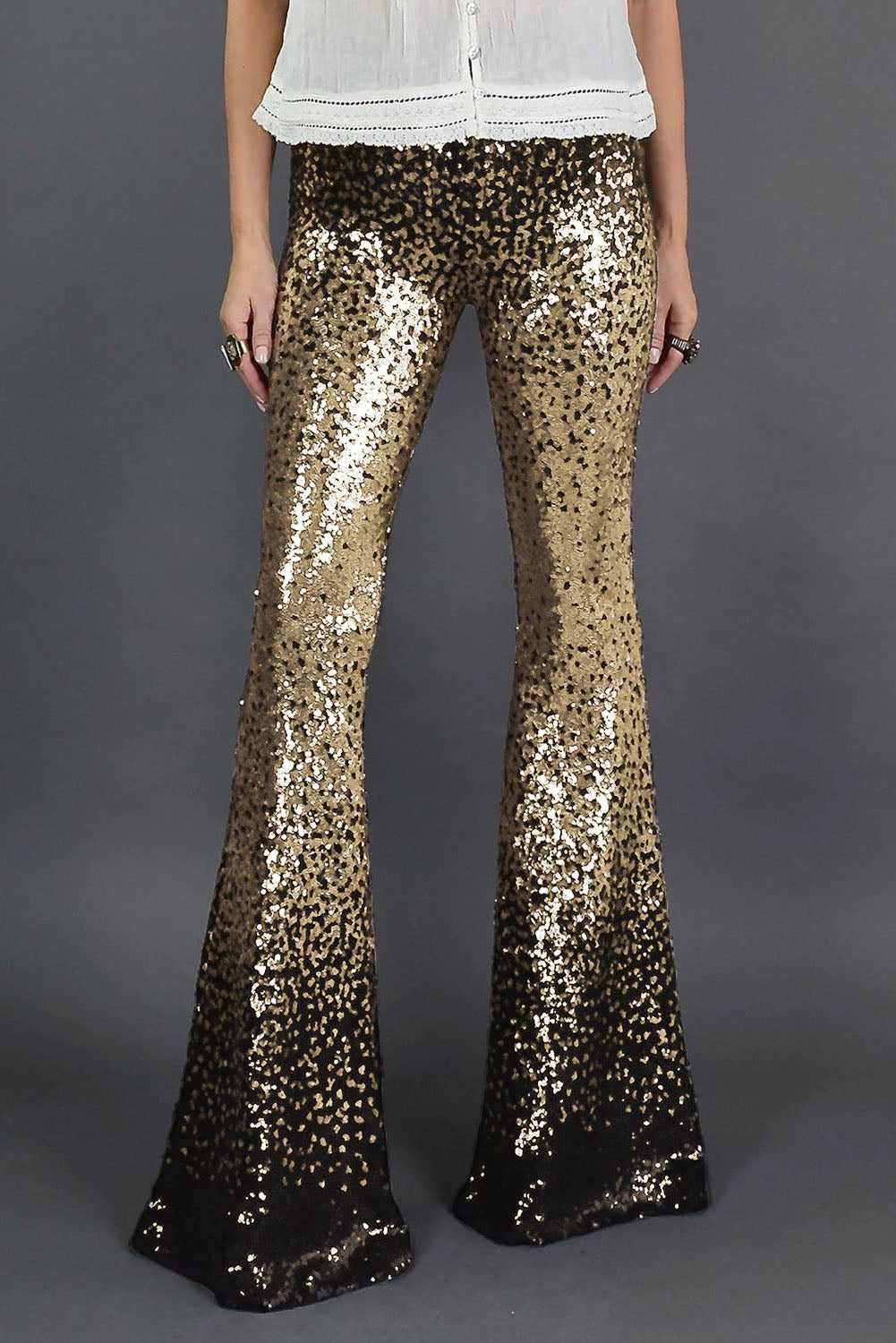 &Gold Gradient Sequined Pants
