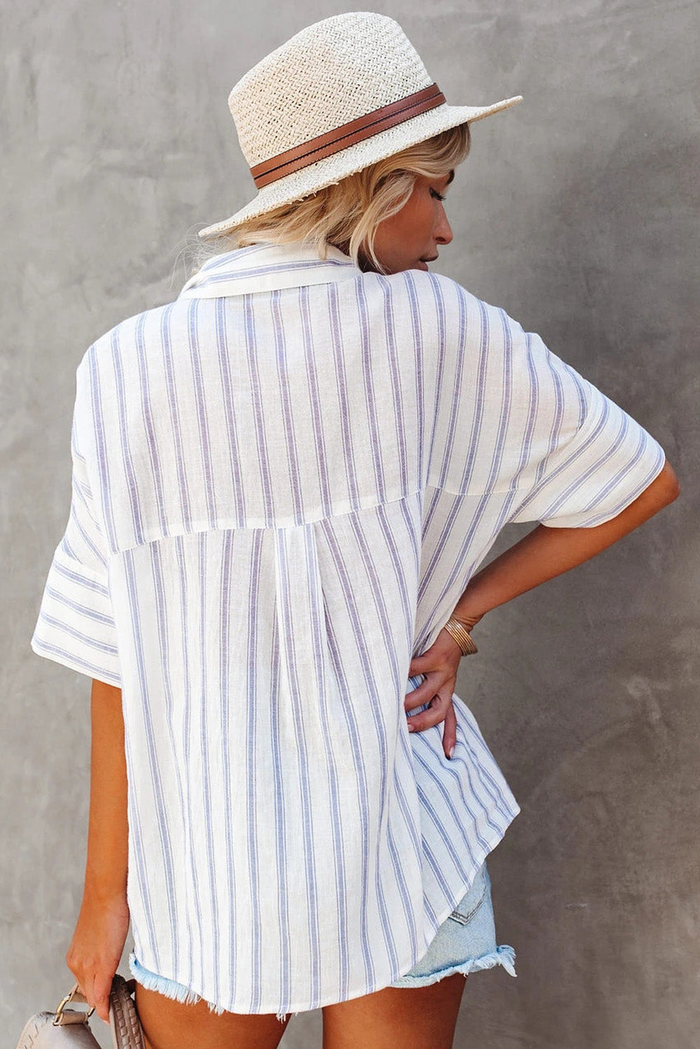 Pocketed Striped Shirt