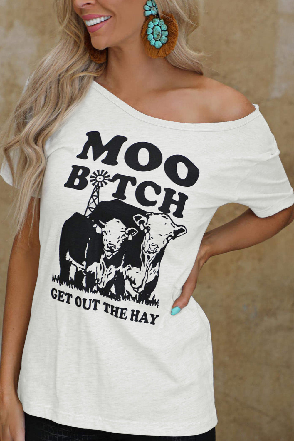 Moo BITCH Get Out The Hay Graphic Tee