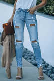 High Waist Distressed Skinny Jeans