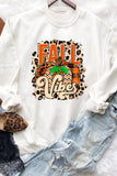 FALL Vibes Leopard Pumpkin Pattern Long Sleeve Sweatshirt