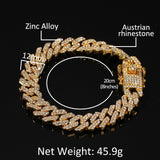 iced out rhinestone gold silver color alloy bracelet