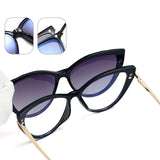 polarized magnet 2 in 1 clip cat eye sunglasses