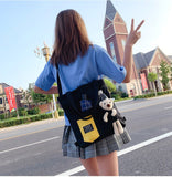 bear cartoon zipper student shoulders bag
