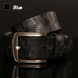 croc genuine leather strap pin buckle waist belt