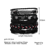 hand knitted multi layer punk bracelet