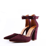 ankle strap pointed toe high heel