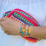 shiny colorful beaded charm bracelet