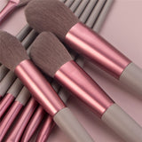 wooden makeup blending brushes set