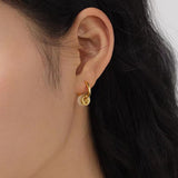opals cylindrical dangle earring