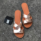 pu leather twisted flat sandals