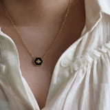 hexagon clavicle chain necklace