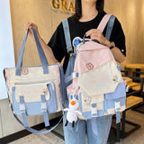 cotton patchwork kawaii backpack