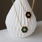 hexagon clavicle chain necklace