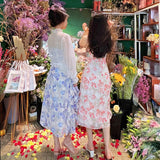 ruffle split maxi floral dress