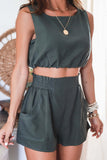 casual waistless vest and shorts set