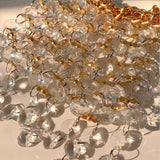 multilayer chain crystal beads open small square bag