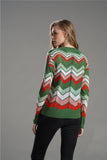 chevron stripe openwork pullover sweater