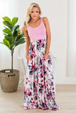 Mom and Daughter Matching Sleeveless Floral Print Kid's Maxi Dress