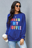 Need My Coffee Pocketed Pullover Navy Sweatshirt
