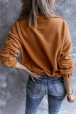 Turn-down Collar Long Sleeve Zipper Fleece Pullover Sweatshirt