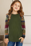 Striped Color Block Girl’s Long Sleeve Top