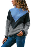 Chevron Accent Blue Grey Sweater