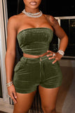Summer solid color woman clothing set sexy wrapped chest  2 peice short sets woman