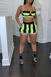 Summer woman clothing set sexy sling short top and shorts contrast color  2 peice short sets woman