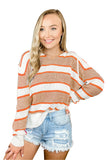 Striped Colorblock Sweater Hoodie
