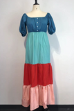 Colour Casual Solid Split Joint Off the Shoulder Cake Skirt Dresses