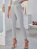 belted cropped pants with side pockets