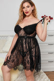 Valentine Shade Bra Sheer Floral Lace Plus Size Babydoll