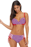 dish Multi Striped Bikini Tie Side Bottom Swimsuit