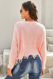 Tainted Love Cotton Distressed Sweater