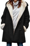 Fleece Suede Mid-length Hooded Coat